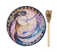 Fogukier Tamburo a mano curativo con il suono, Tamburo curativo con il suono - Strumento spirituale multiuso per batteria sciamanica - Tamburo da meditazione colorato con strumenti sciamanici per