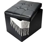 FOGUO Pouf Contenitore Rettangolare, Pouf Puff Sgabello di Stoccaggio, Pouf Imbottito con Contenitore, Pouf Contenitore Ecopelle, per Ufficio Sala Camera, Arredo Casa