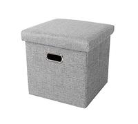 FOGUO Sgabello Pieghevole Puff Contenitor Pouf Contenitore 25x25x25cm, Sgabello Cubo Moderno Poggiapiedi, Sgabello Basso Sgabello Divano