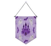 Fogy Town Bat Viola Whtie banner per appendere con asta telescopica bandiere per feste da appendere alla parete decorazioni per feste per interni, feste all'aperto suministros para fiesta de a?o nuevo
