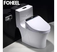 FOHEEL Sedile WC intelligente Sedile bidet Sedile WC elettronico Sedile per asciugatura ad aria Funzioni di riscaldamento Sedile quadrato con telecomando nero