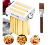 FOHERE 3-in-1 Accessorio per Pasta per KitchenAid, per Kitchenaid Accessori Inclusi Rollio per Pasta, Taglio Fettuccine, Taglio Spaghetti e Spazzola per la Pulizia (7 Spessori Regolabili)