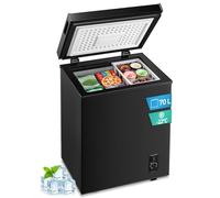FOHERE Congelatore a Pozzetto 70 L, 52 x 38.5 x 72 cm, Design Compatto, Congelamento a 4 stelle, Contrôle de Température à 6 Niveaux, Bassa Rumorosità, Nero