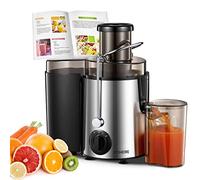FOHERE Estrattore Frutta e Verdura Potenza Massima 800W, Centrifuga Frutta e Verdura con Bocca da 65mm, 3 Velocità di Regolazione, Spazzola Inclusa, Facile da Pulire, Acciaio Inossidabile Senza BPA