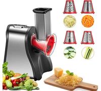 FOHERE Grattugia Elettrica per Formaggio, 200W Affettaverdure con 4