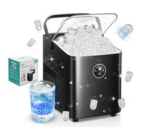 FOHERE Macchina Ghiaccio 14KG/24h, Cubetti/5 Min, Autopulente, 2 Dimensioni