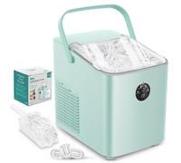 FOHERE Macchina Ghiaccio 14KG in 24h, Cubetti in 6-8 Min, Autopulente, 2 D Verde