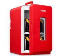 FOHERE Mini Frigo 2 in 1, Frigorifero Portatile da 15 Litri con Funzione di Raffreddamento e Riscaldamento, 12V DC/220V AC per Auto, Uffici e Camere da Letto, Modalità Eco & Max