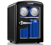 FOHERE Mini frigo da Camera, 4L Frigorifero Piccolo, 220V CA/12V CC, Raffreddamento e Riscaldamento, Nero
