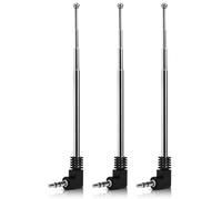 Fohevers 3 antenne telescopiche 4 sezioni AM FM 3,5 mm con connettore jack maschio lungo 24,4 cm per TV, telefono cellulare, ricevitore radio da interno, ricevitore audio, Bluetooth, home