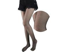 Fohevers Collant a rete da donna luccicanti a vita alta Twinkle Collant a rete autoreggenti di controllo Top Fence Net Collant, Filo d'oro - piccola rete, Taglia unica