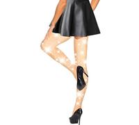 Fohevers Forevers Calze A Rete Strass Donna Scintillanti Collant A Vita Alta Collant a Rete Elastica Night Club Cristallo Collant Festa Calza per le Donne Diamante Calze Bling,Nudo