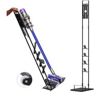 Foho Porta Supporto Compatible per Dyson Gen5 V15 V12 V11 V10 V8 V7 V6 Accessori, Aspirapolvere Organizer in Metallo, Base a Pavimento Senza Fori, Stabile, Risparmia Spazio, con Ruote
