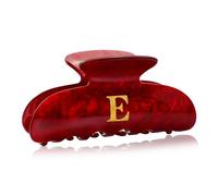 Fohufo Fermagli per capelli con iniziale, lettera rossa, eleganti fermagli per capelli, alla moda, con glitter, resistenti, regalo di nozze, regali per damigella d'onore, regali di compleanno, regalo
