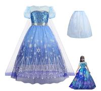 Foierp Light Up Princess Dresses per ragazze Elsa Dress up per bambini Princess Snow Queen Costume con orlo gonna per festa di compleanno Halloween Natale Carnevale
