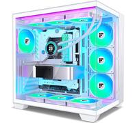 FOIFKIN Case per PC F600 ATX con 7 ventole PWM ARGB, case per computer Mid-Tower ad alto flusso d'aria, case per PC da gioco Big Tower, custodia ATX bianca, con case per computer con radiatore di tipo