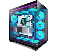 FOIFKIN Case per PC F600 ATX con 7 ventole PWM ARGB, custodia per computer Mid-Tower ad alto flusso d'aria, case per PC da gioco Big Tower, custodia ATX nera, con Type-C, case per computer con