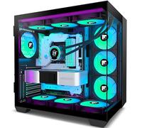 FOIFKIN Case per PC F600, ventola ARGB a 6 PWM preinstallata, case ATX Mid-Tower per PC da gioco, vetro panoramico a 270° con tipo C (nero, F600)
