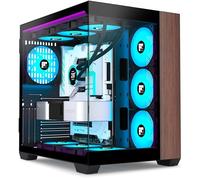 FOIFKIN Case per PC M9 - Pannello frontale in noce, ventola ARGB 3 PWM preinstallata, case per PC da gioco ATX Mid-Tower, vetro panoramico a 270° con tipo C (nero, M9)