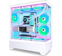 FOIFKIN F1 Case PC ATX - 6 Ventilatori PWM ARGB preinstallati, Case per computer Mid Tower, Case PC Gaming, vetro temperato, Type-C, Case ATX Bianco, flusso d'aria elevato(bianco)