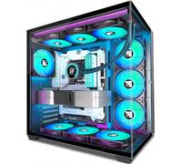 FOIFKIN F300 Case PC ATX con 7 ventole PWM ARGB,Case per PC Mid-Tower ad alto flusso d'aria,Case PC Gaming,Case ATX nero,Case computer Big Tower,Supporta Radiatore 360 mm,Type-C (RGB-Nero, F300)
