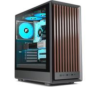 FOIFKIN M1 Case PC ATX con 4 Ventole PWM ARGB, Pannello anteriore in legno, Case Computer Mid-Tower, Alto flusso d'aria, Supporto radiatore 240 mm, Case ATX nero, Case PC gaming, Type-C (Nero, M1)