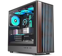 FOIFKIN M2 Case PC ATX con 7 Ventole PWM ARGB-Fronte in Legno, Case Computer Mid-Tower, Elevato flusso d'aria, Supporto RAD 360 mm, Case ATX Nero, Case PC Gaming, Type-C(Nero, M2)