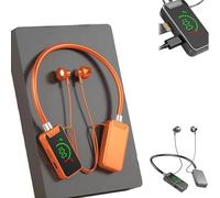 Foihletpath Sports Karaoke Bluetooth Earphones, Studio-Grade Sound, LED Display & IPX5 Waterproof for Live Streaming/Gym (Orange)