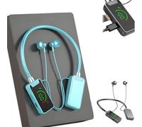 Foihletpath Sports Karaoke Bluetooth Earphones, Studio-Grade Sound, LED Display & IPX5 Waterproof for Live Streaming/Gym (Blue)