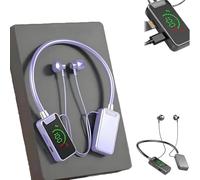 Foihletpath Sports Karaoke Bluetooth Earphones, Studio-Grade Sound, LED Display & IPX5 Waterproof for Live Streaming/Gym (Purple)