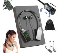 Foihletpath Sports Karaoke Bluetooth Earphones, Wireless Sound Card Live Streaming Earphone, Neckband Digital Display Bluetooth Headset, Come with a Microphone, Editing and LED Display (Black)
