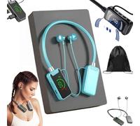 Foihletpath Sports Karaoke Bluetooth Earphones, Wireless Sound Card Live Streaming Earphone, Neckband Digital Display Bluetooth Headset, Come with a Microphone, Editing and LED Display (Blue)