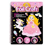 Foil Art Fun Kit per Bambini, Principesse, Unicorni e Sirene Foil Art Per Bambini Artigianato Artistico Kit Per Ragazze dai 3-10 anni, Creativo Compleanno Regalo per Ragazza e Ragazzo