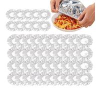 Foil Wrap - Coperture in alluminio riutilizzabili da 50 pezzi, coperture per isolanti elastiche, fogli di stoccaggio di alimenti | Sigillante termico per contenitori da cucina contenitori per verdure
