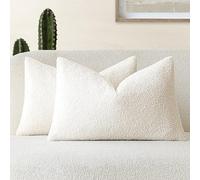 Foindtower Confezione da 2 federe decorative in pelliccia sintetica riccia, morbide e neutre, comode, soffici, pelose, bohémien, per casa, soggiorno, divano, letto, divano, 30,5 x 50,8 cm, colore: