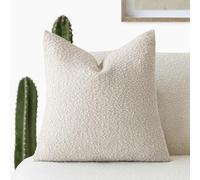 Foindtower Federa per cuscino in tessuto bouclé, in tinta unita, accogliente, morbida, decorativa, per divano, camera da letto, soggiorno, decorazione per la casa, 50 x 50 cm, beige chiaro