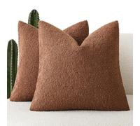 Foindtower Set di 2 federe decorative in tessuto bouclé, tinta unita, neutre, morbide, comode, per divano, camera da letto, soggiorno, decorazione per la casa, 61 x 61 cm, colore: rosso tortora