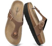 Foinledr Infradito con Piattaforma per Donna, Ciabatte Estive Comode per Spiaggia e Casa, Sandali Ortopedici per Giardinaggio e Trekking, Muli con Suola in Legno