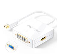 FOINNEX Adattatore da Mini DisplayPort a HDMI VGA DVI, convertitore Thunderbolt a VGA HDMI DVI, Microsoft Surface Pro 6 5 4 3 Mini DP adattatore per Mac, MacBook Pro, Air, Surface Book per monitor TV
