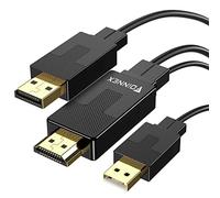 FOINNEX Cavo a DisplayPort 2M, Convertitore HDMI su DP, 4K@60Hz, Cavi con Audio per XBOX One, NS, Mac Mini, PC a Monitor e TV