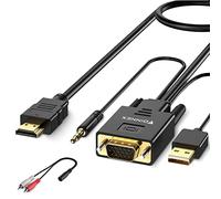 FOINNEX Cavo da VGA a HDMI 3M, Cable VGA a HDMI PC Vecchio Stile a TV/Monitor, 1080P Adattatore Cavi VGA to HDMI con Audio, VGA HDMI Adapter Cavetto per PC Laptop su Monitor Proiettore