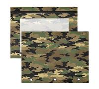 Foiosoh Astuccio trasparente con finestra a 3 anelli per lettere A4, confezione da 2 pezzi, per studenti, studenti, insegnanti, forniture militari, mimetico