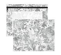 Foiosoh Astuccio trasparente con finestrella per lettere formato A4, confezione da 2 pezzi, per insegnanti, in olore argento mimetico