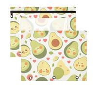 Foiosoh Astuccio trasparente portapenne per raccoglitori a 3 anelli, confezione da 2 pezzi, per insegnanti, studenti, insegnanti, forniture per insegnanti con motivo Happy Lemon