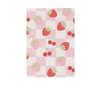 Foiosoh Bandiera da giardino a quadri e fragole, 71 x 101 cm, robusta bandiera floreale per esterni, cortile, casa, piccole vacanze stagionali, prato, patio, bandiere decorative