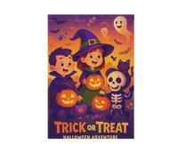 Foiosoh Bandiera da giardino avventura di Halloween, 30,5 x 45,7 cm, robusta bandierine da giardino di benvenuto per esterni, cortile, casa, piccole vacanze stagionali, prato, patio, bandiere