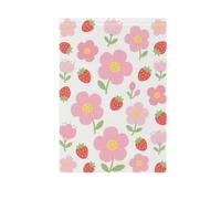 Foiosoh Bandiera da giardino con fragole e fiori, 30,5 x 45,7 cm, robusta bandiera da giardino di benvenuto per esterni, cortile, casa, piccole vacanze stagionali, prato, patio, bandiere decorative