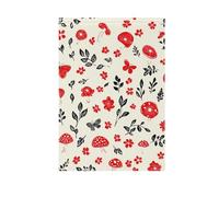 Foiosoh Bandiera da giardino con funghi rossi e fiori, 71 x 101 cm, robusta bandiera floreale per esterni, cortile, casa, piccole vacanze stagionali, prato, patio, bandiere decorative