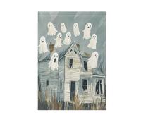 Foiosoh Bandiera da giardino con motivo casa abbandonata, 30,5 x 45,7 cm, robuste bandiere da giardino di benvenuto per esterni, cortile, casa, piccole vacanze stagionali, prato, patio, decorazioni