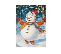 Foiosoh Bandiera da giardino con pupazzo di neve che balla felice, 71 x 101 cm, robuste bandiere floreali per esterni, cortile, casa, piccole vacanze stagionali, prato, patio, decorazioni